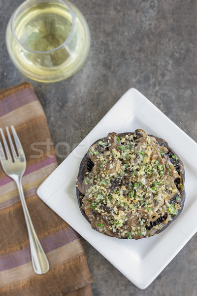 Champignons vin blanc crème sauce parmesan alimentaire [[stock_photo]] © LAMeeks