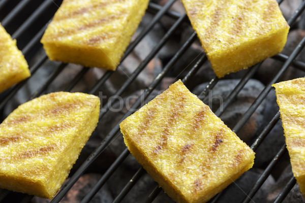 Grillezett szeletek cég grill forró faszén Stock fotó © LAMeeks