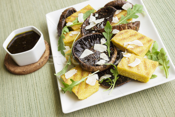 Balsamic Portobellos and Grilled Polenta Stock photo © LAMeeks