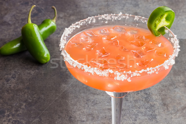 Jalapeno pikantny soku tequila różowy Zdjęcia stock © LAMeeks