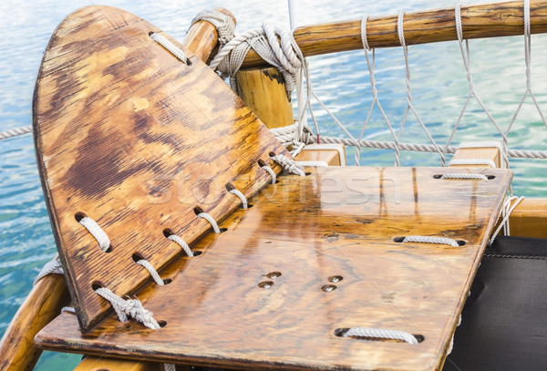 Zitting polynesisch reizen zeilen zeilboot zonnige Stockfoto © LAMeeks