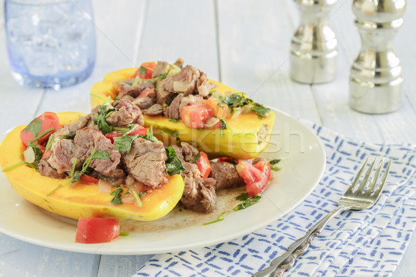 Steak Poke Papaya Stock photo © LAMeeks