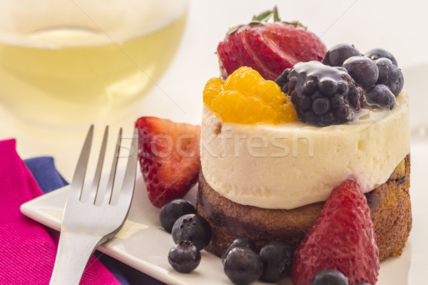 Mascarpone sernik truskawek jagody żywności owoców Zdjęcia stock © LAMeeks