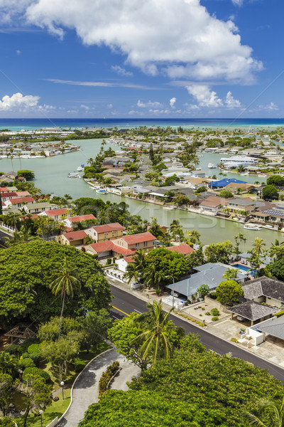 Hawaii vue eau nuages ville mer [[stock_photo]] © LAMeeks