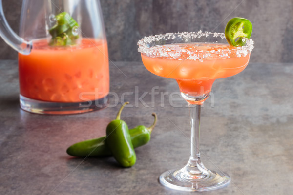 Jalapeno fűszeres szeletel dzsúz tequila rózsaszín Stock fotó © LAMeeks