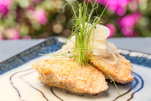 Bubu Arare Crusted Salmon Stock photo © LAMeeks