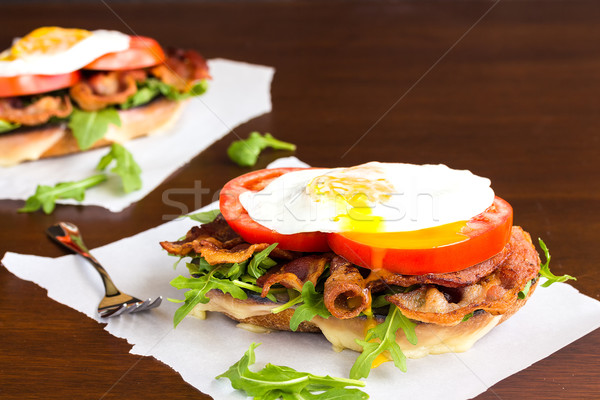Blt kanapkę ser boczek pomidorów Zdjęcia stock © LAMeeks