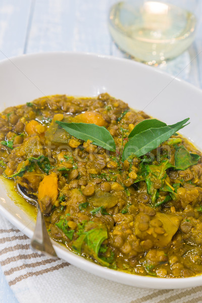 Gulasz curry żywności obiedzie tablicy Zdjęcia stock © LAMeeks
