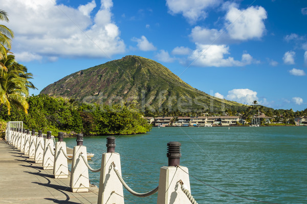 Kopf Krater Hawaii marina Südosten Wasser Stock foto © LAMeeks