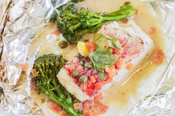 Island Snapper en Papillote Stock photo © LAMeeks