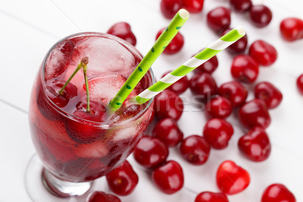 Stock photo: Fresh cherry juice 