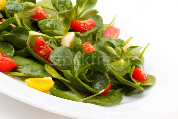Salada espinafre cereja azeite vinagre balsâmico Foto stock © Lana_M