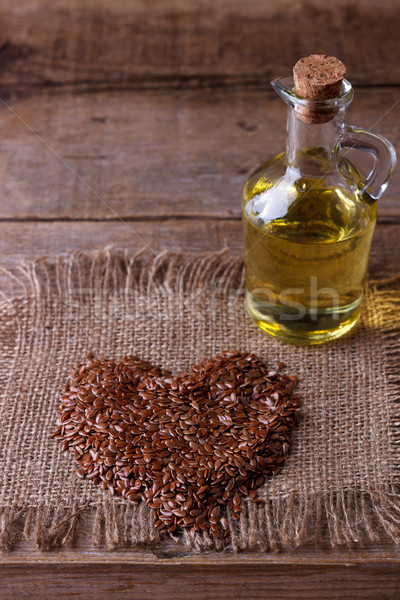 Linseed oil and flax seeds Stock photo © Lana_M