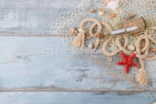 sea shells in a fishnet Stock photo © Lana_M