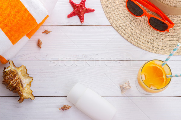 Beach accessories background Stock photo © Lana_M