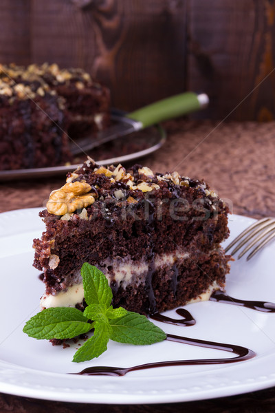Chokolate sponge cake Stock photo © Lana_M