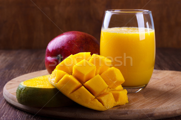 Foto d'archivio: Fresche · mango · succo · tutto · frutti