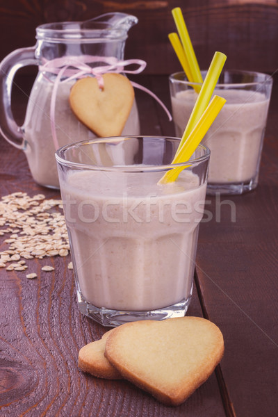 Banaan smoothie cookies afbeelding hart Stockfoto © Lana_M