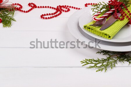 Noel tablo beyaz ahşap kart şablon Stok fotoğraf © Lana_M