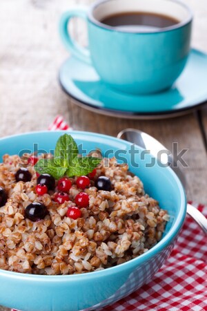 Buckwheat porridge with blueberries Stock photo © Lana_M