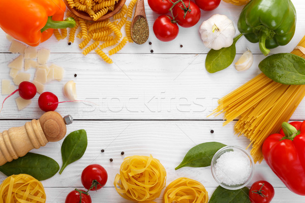 Top view of raw pasta Stock photo © Lana_M