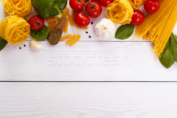 Top view of raw pasta Stock photo © Lana_M