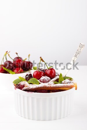 Frans kers keramische witte houten tafel achtergrond Stockfoto © Lana_M