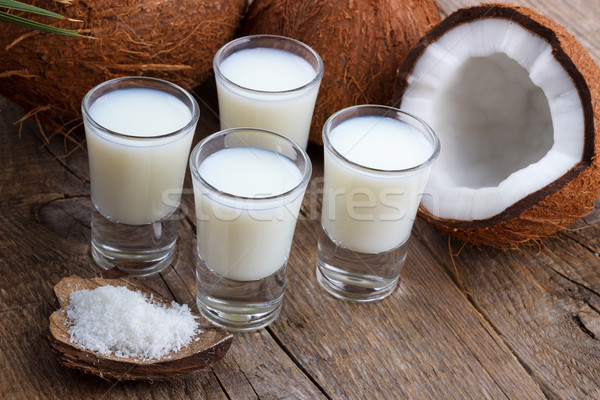 кокосовое молоко снарядов стекла кокосового старые Сток-фото © Lana_M