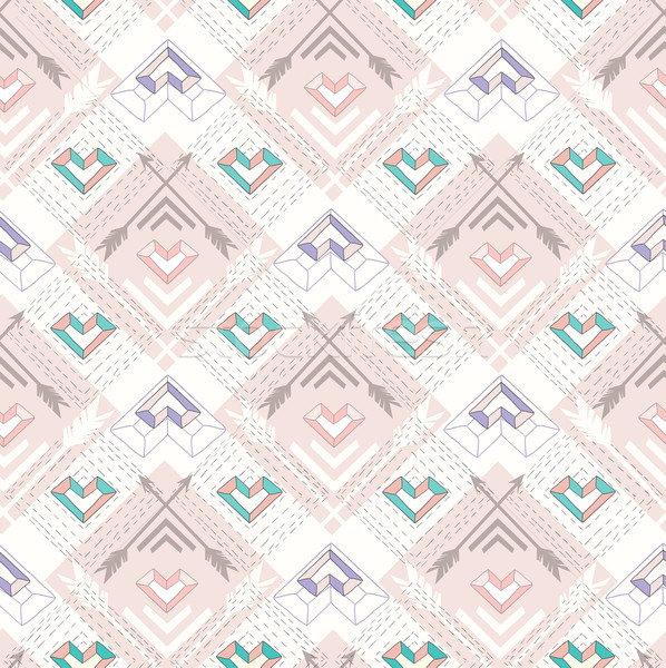 Abstract geometric seamless pattern. Aztec style pattern  Stock photo © lapesnape