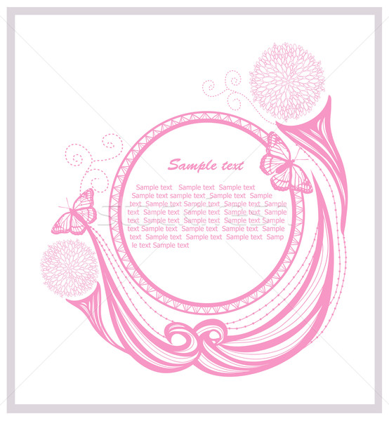 Invitation template with floral elements. Abstract border or fra Stock photo © lapesnape