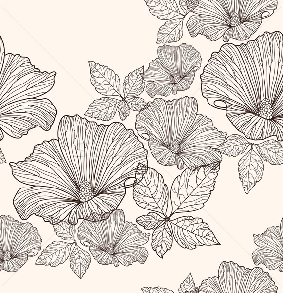 Stock photo: Seamless floral pattern. Background with flowers and leafs.