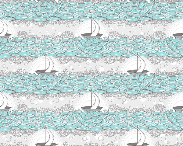 Senza soluzione di continuità barca mare pattern cute bambini Foto d'archivio © lapesnape