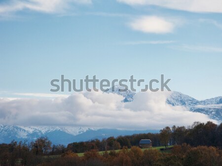 Mountain range panorama with clouds Stock photo © ldambies