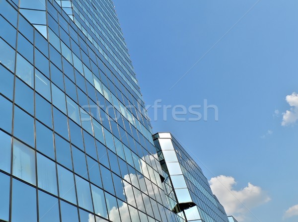современных синий небоскреба облака отражение бизнеса Сток-фото © ldambies