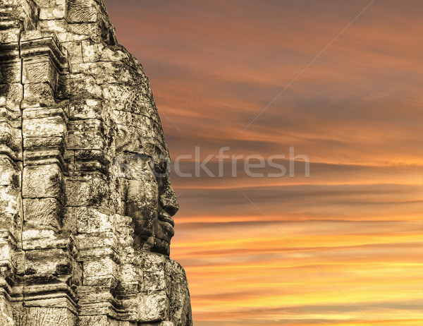 Templo angkor Camboya perfil cara piedra Foto stock © ldambies