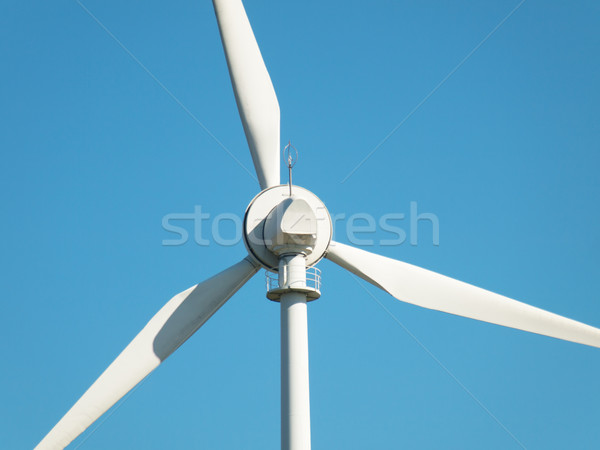風力發電機組 藍天 天空 技術 藍色 能源 商業照片 © ldambies
