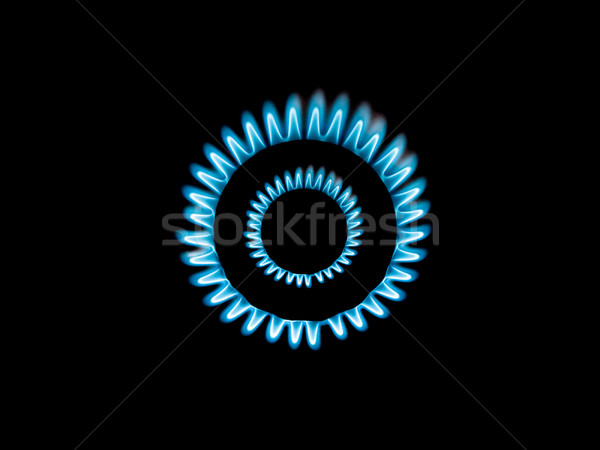 Alto chamas azul ver fundo cozinha Foto stock © ldambies