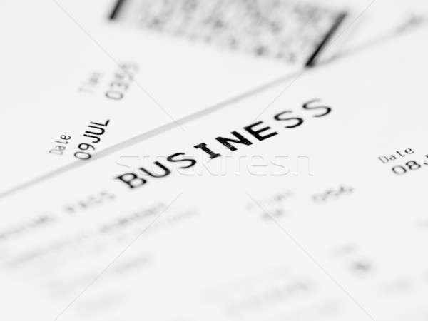 Stockfoto: Business · klasse · ticket · ondiep · papier