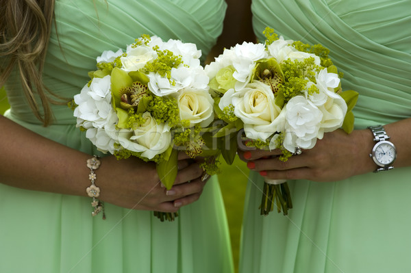 Verde ramo de la boda boda mujer manos Foto stock © leeavison