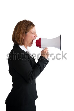 businesswoman shouting into a loudhailer Stock photo © leeavison