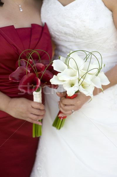 Novia dama de honor flores boda Foto stock © leeavison