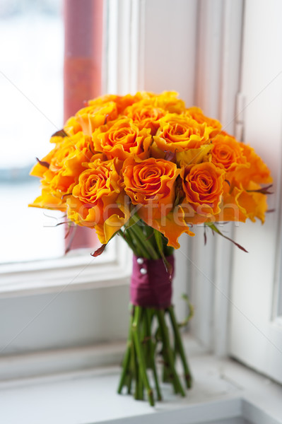 orange rose wedding bouquet Stock photo © leeavison