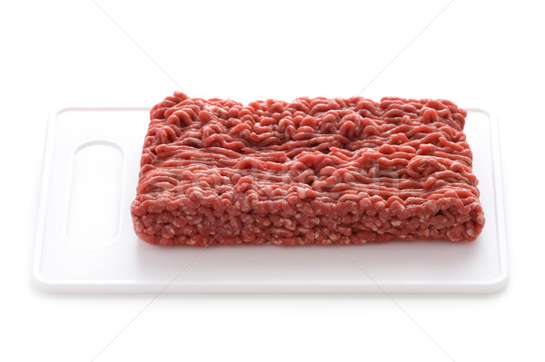 minced beef on a white chopping board isolated Stock photo © leeavison