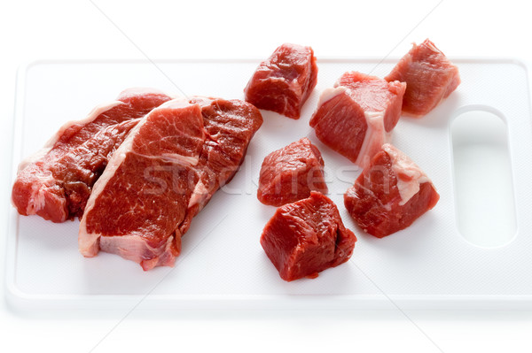raw lamb leg steaks and diced lamb Stock photo © leeavison
