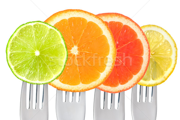 Cítricos aislado blanco cal naranja pomelo Foto stock © leeavison