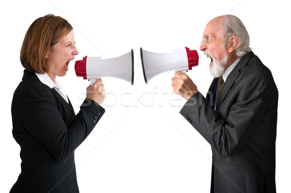 businesswoman and senior manager megaphones Stock photo © leeavison