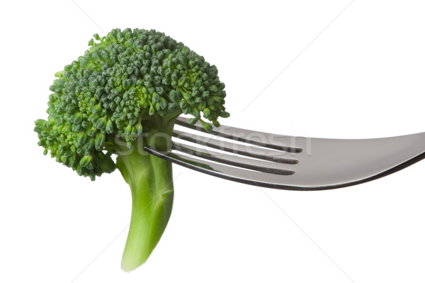 Stock photo: raw broccoli on a fork