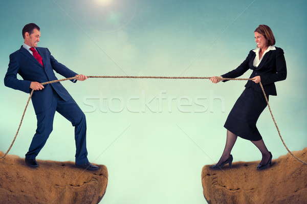 man and woman tug of war Stock photo © leeavison