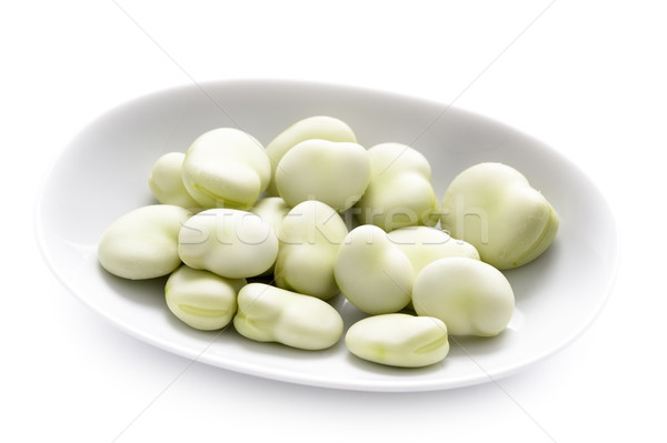 broad beans in a white dish isolated Stock photo © leeavison