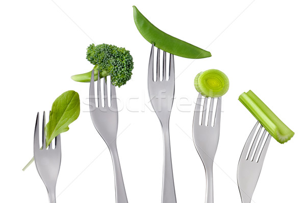 Zdrowych surowy zielone żywności biały warzyw Zdjęcia stock © leeavison